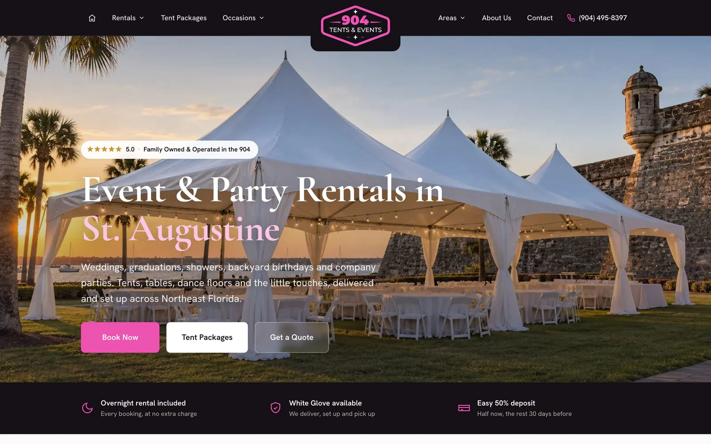 904 Tents & Events website