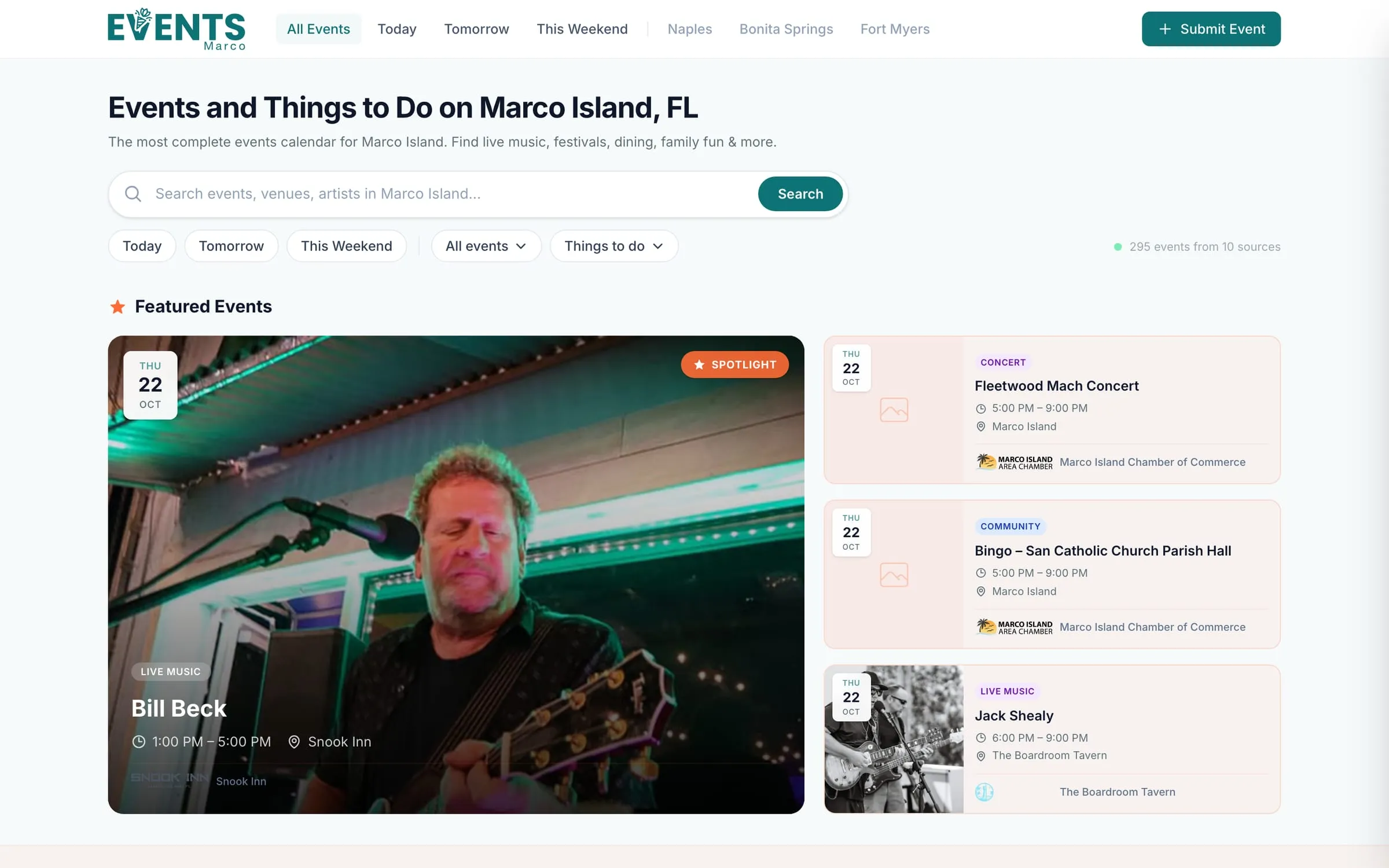 Events Marco homepage