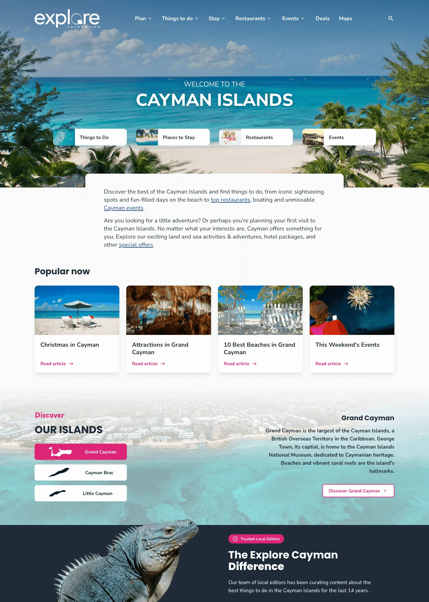 Explore Cayman website