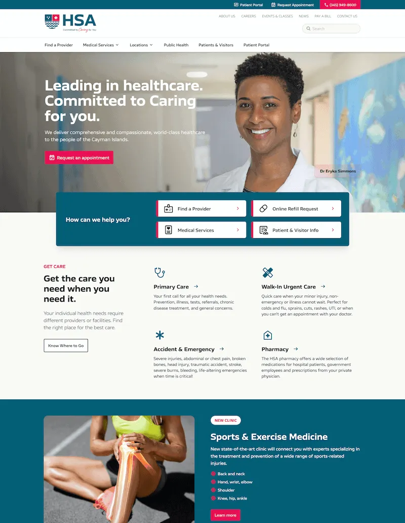 Cayman Islands Health Services Authority website