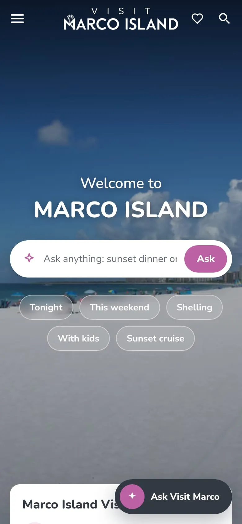 Visit Marco Island on a phone