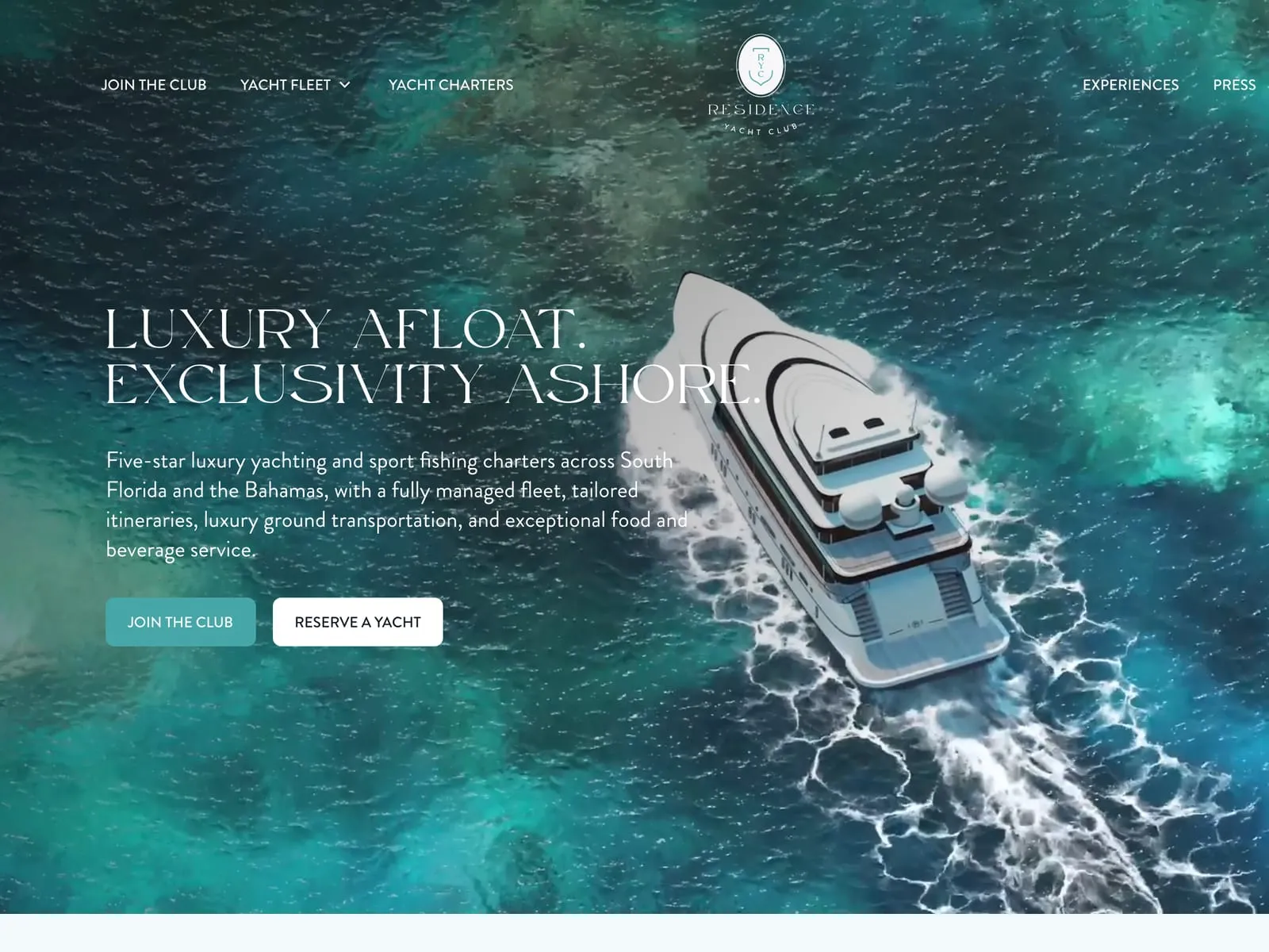 Residence Yacht Club website