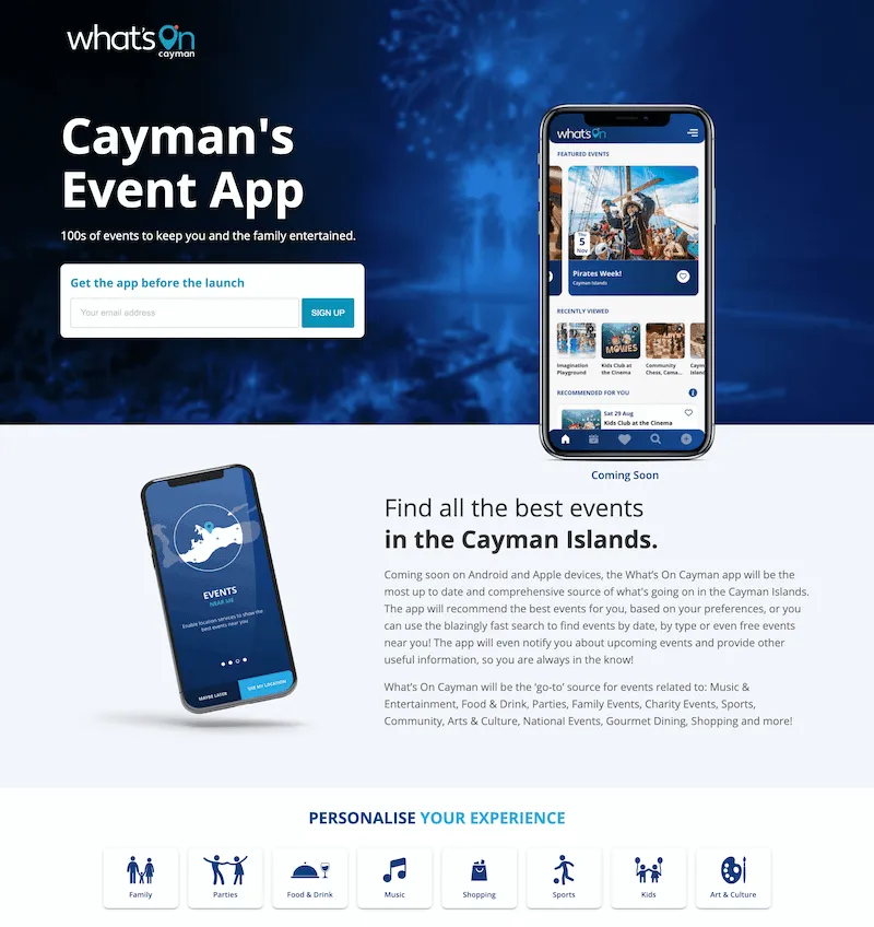 What's On Cayman website
